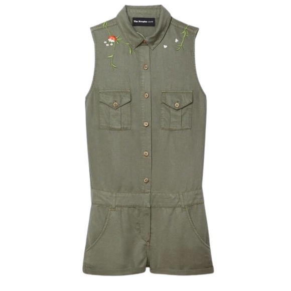 The Kooples Pants - The Kooples | Khaki Embroidered Romper | Size XS